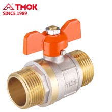 Good quality butterfly stem brass nickle plated ball valves